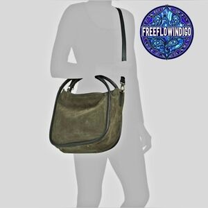 NWT | CHEVAL | Italian Suede | Olive Green | Satchel Slouchy Hobo Crossbody Bag
